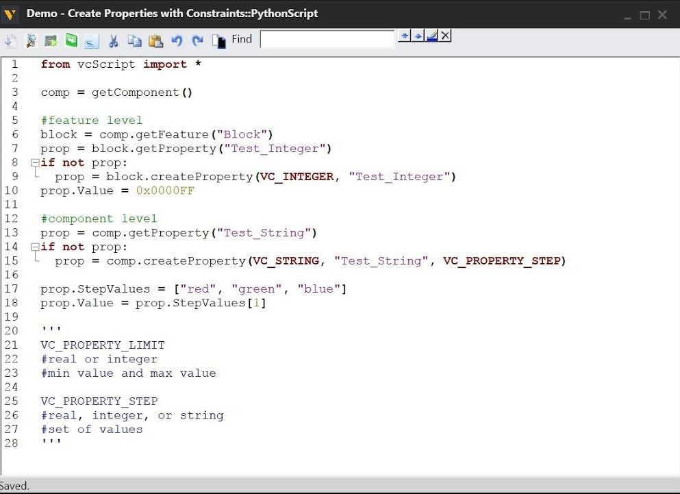 Create Properties with Constraints Visual Components Academy