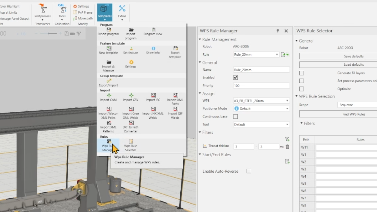 WPS Rule Manager and WPS Rule Selector | Visual Components Academy